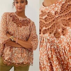 Anthropologie Floral Blouse